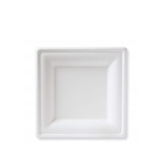 Piatto quadrato polpa di cellulosa 16x16 cm - Confezione 50 pezzi