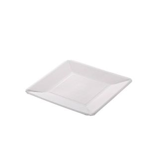Piatto Quadrato Cartoncino Bianco 18x18 cm-Confezione 20 pezzi